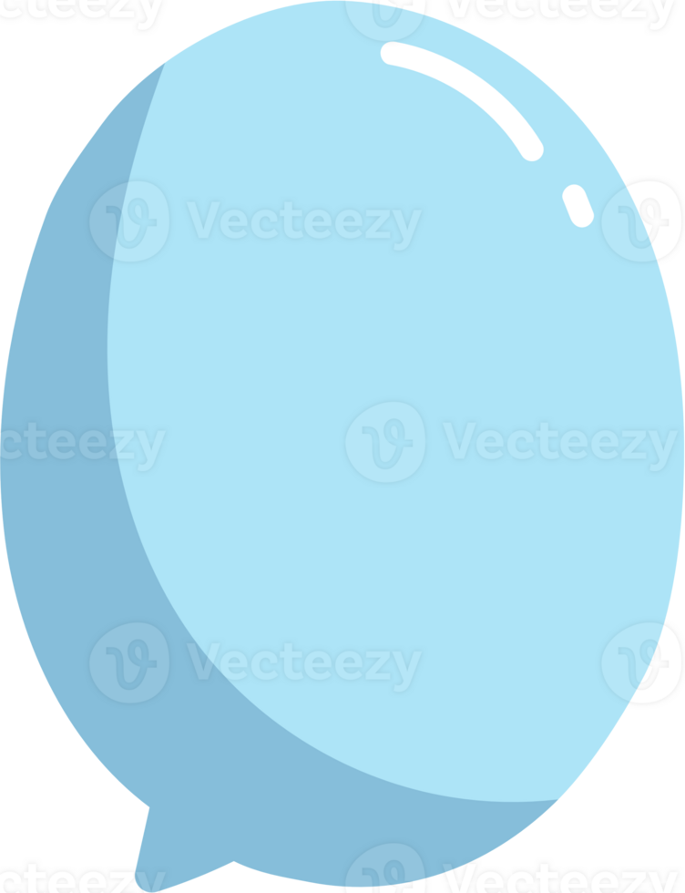Blue speech bubble balloon icon sticker memo keyword planner text box banner, flat png transparent element design