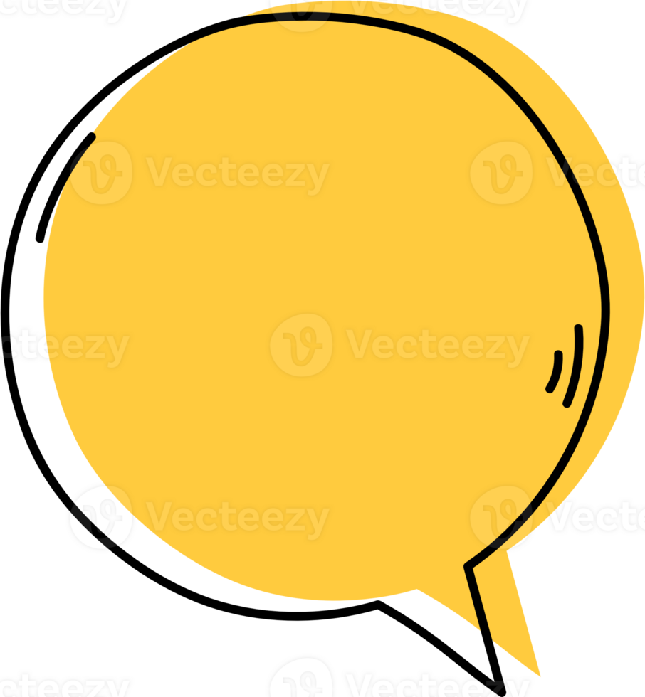 Colorful pastel yellow color speech bubble balloon, icon sticker memo keyword planner text box banner, flat png transparent element design
