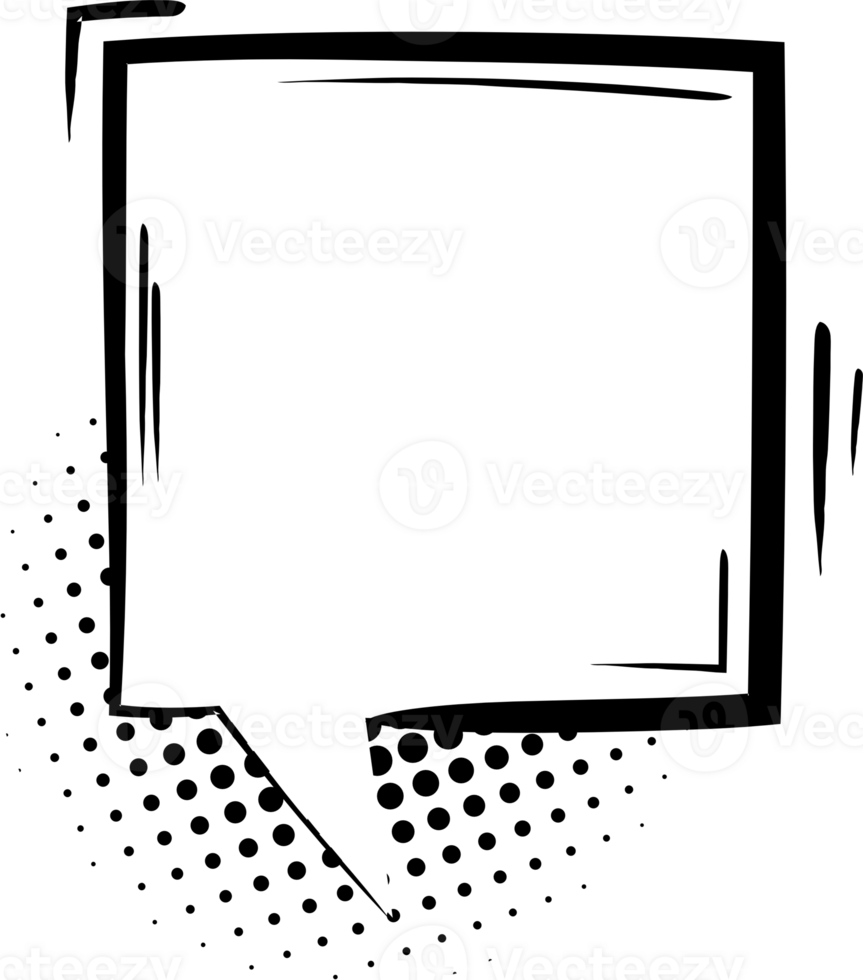 Black and white Pop art polka dots halftone speech bubble balloon icon sticker memo keyword planner text box banner, flat png transparent element design