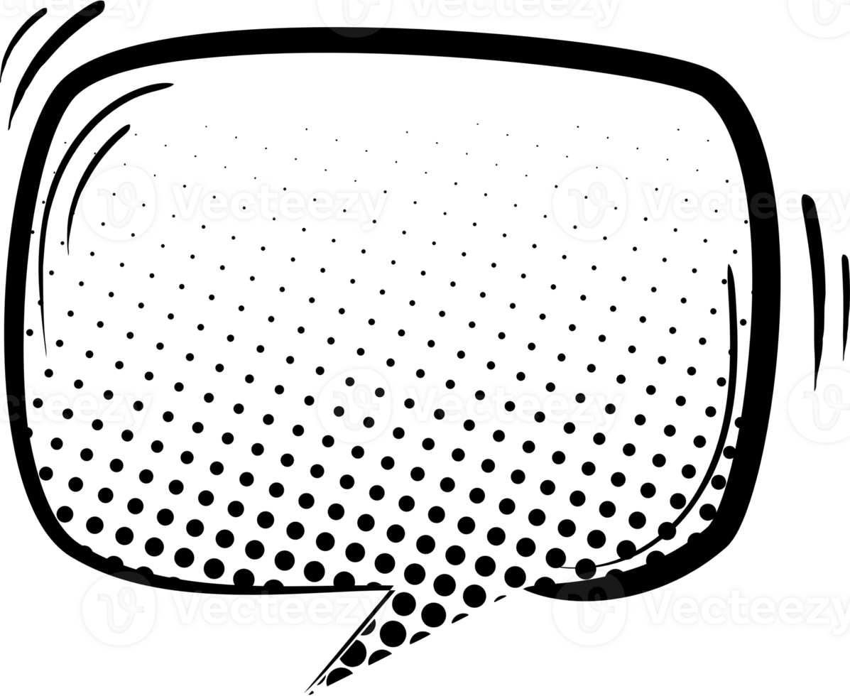 Black and white Pop art polka dots halftone speech bubble balloon icon sticker memo keyword planner text box banner, flat png transparent element design