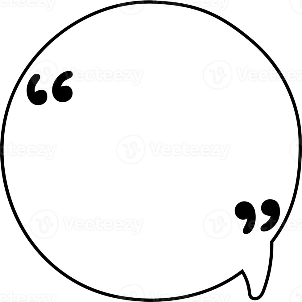 Black and white speech bubble balloon with quotation marks, icon sticker memo keyword planner text box banner, flat png transparent element design