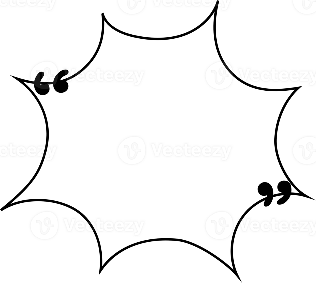 Black and white speech bubble balloon with quotation marks, icon sticker memo keyword planner text box banner, flat png transparent element design