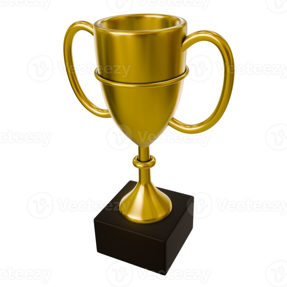Realistic 3D golden trophy png