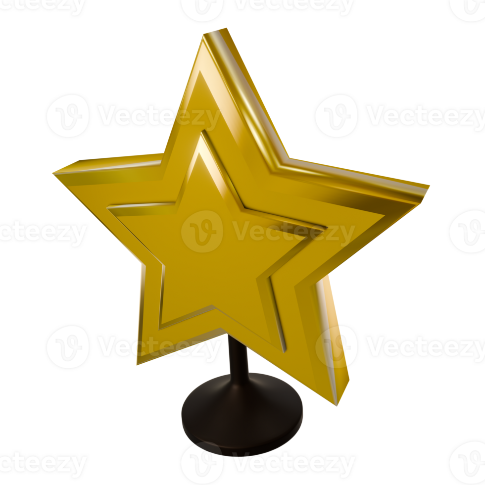 Realistic 3D golden trophy png