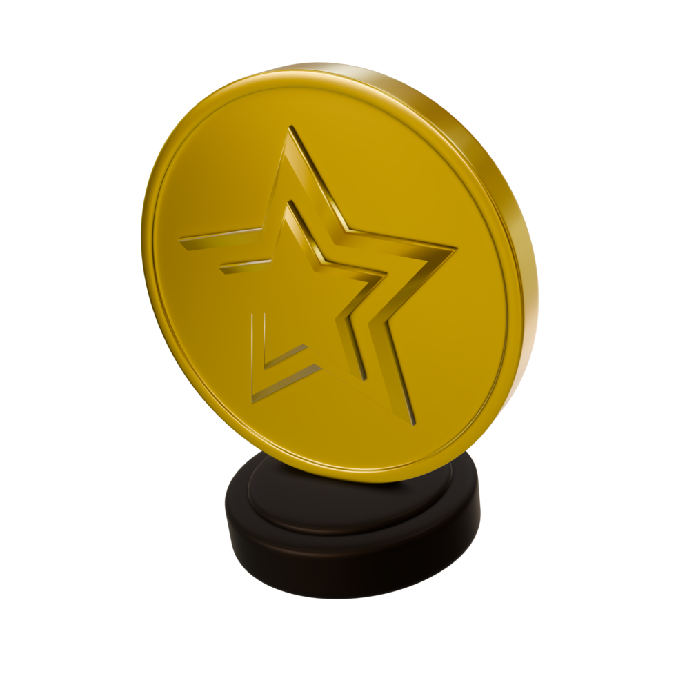 Realistic 3D golden trophy png