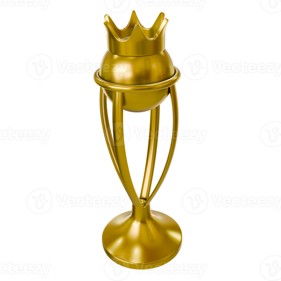 Realistic 3D golden trophy png