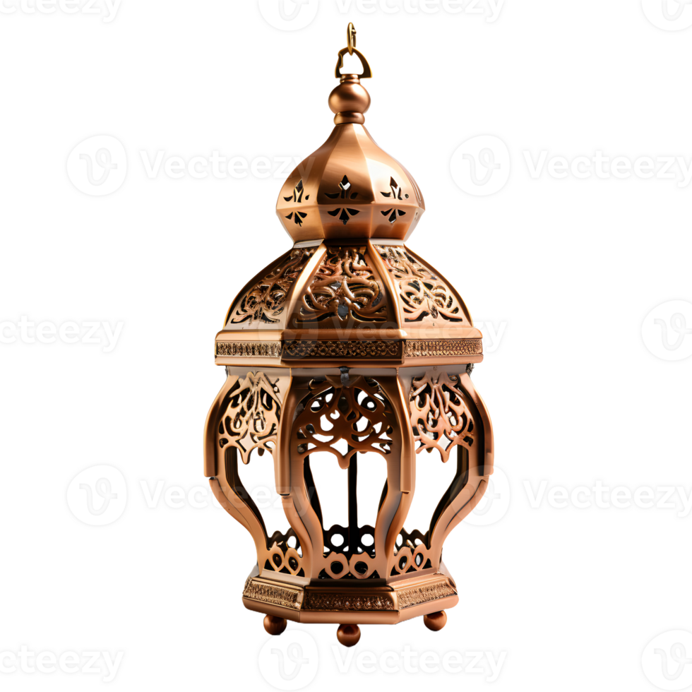 AI generated Luxury Arabic Lantern with Glowing Light Isolated on Transparent Background. Muslim Holy Month Ramadan Kareem. Generative Ai png