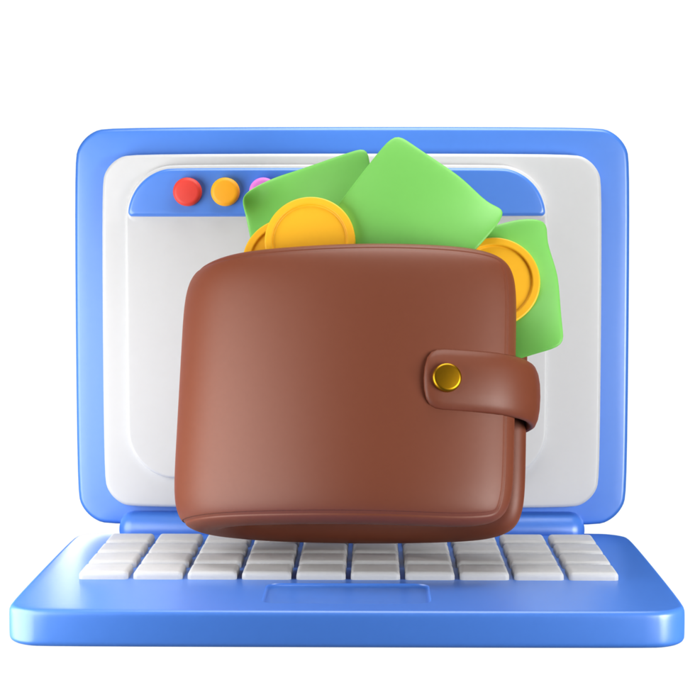 3d Laptop Brieftasche png