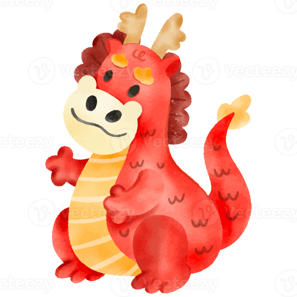 watercolor Chinese Dragon. png