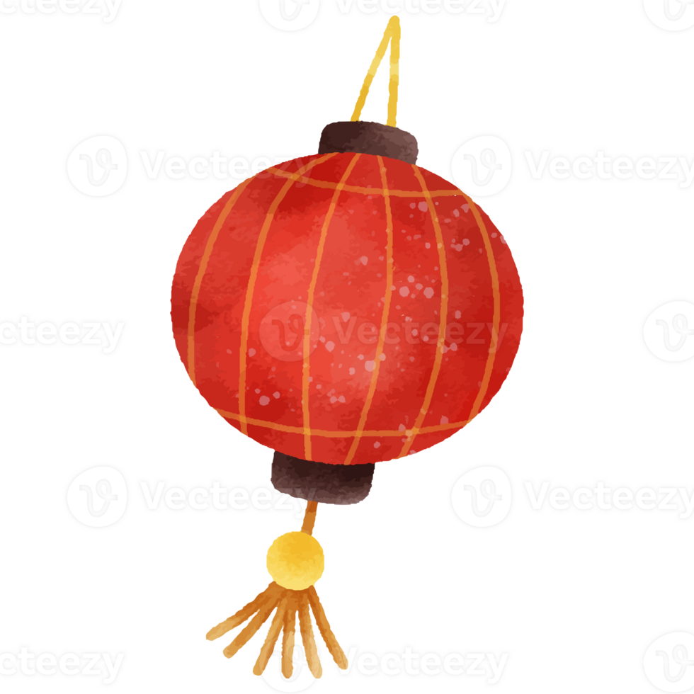 watercolor Chinese lanterns. png