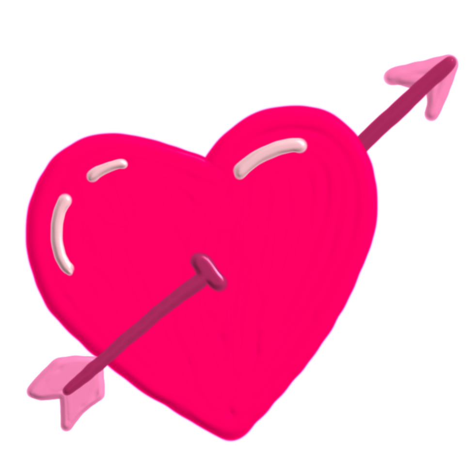 valentine element with acrylic paint png