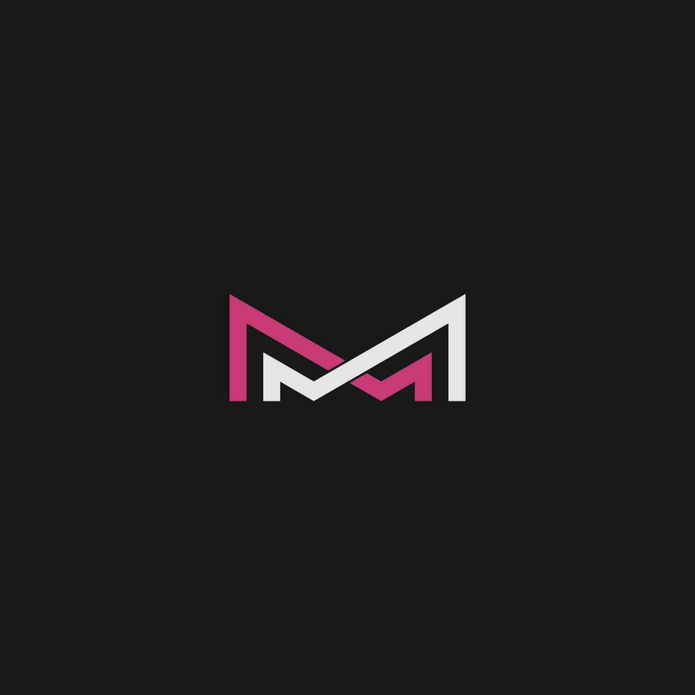 Abstract monogram letters m or mm logo design vector