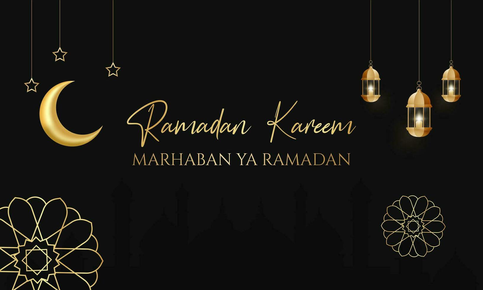 marhaban ya Ramadán acogedor el mes de Ramadán kareem vector