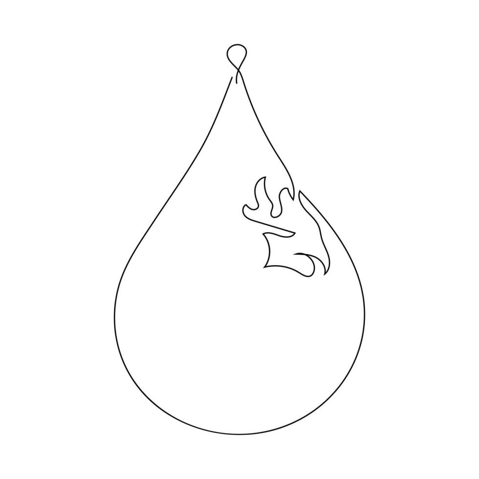 World water day continuous single line drawing and one line water droplets outline vector art illustration