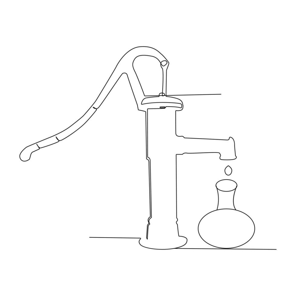 World water day continuous single line drawing and one line water droplets outline vector art illustration