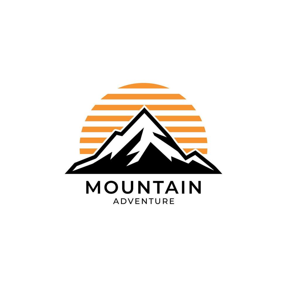 montaña aventuras logo vector ilustración