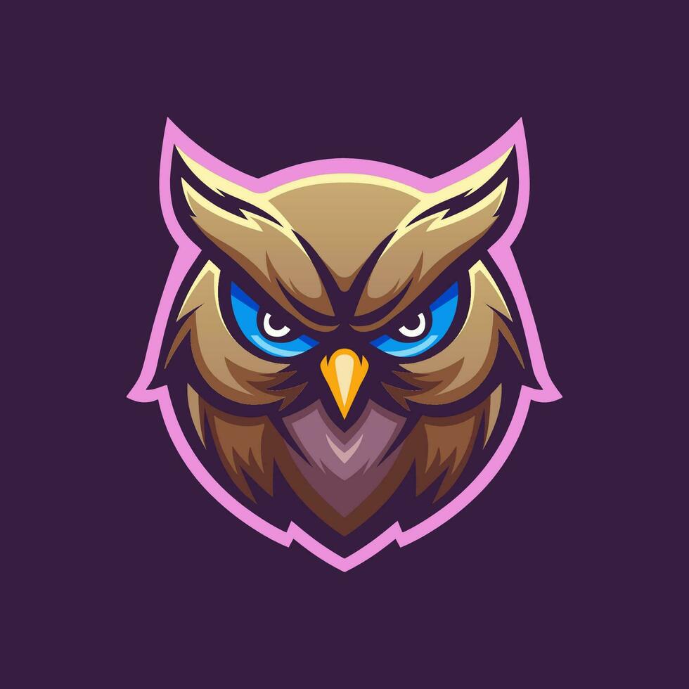 owl esport logo vector illustration