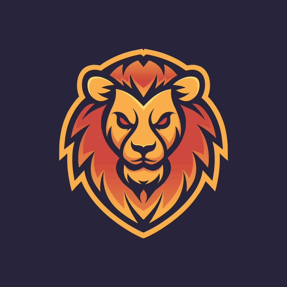 león e-sport logo vector ilustración