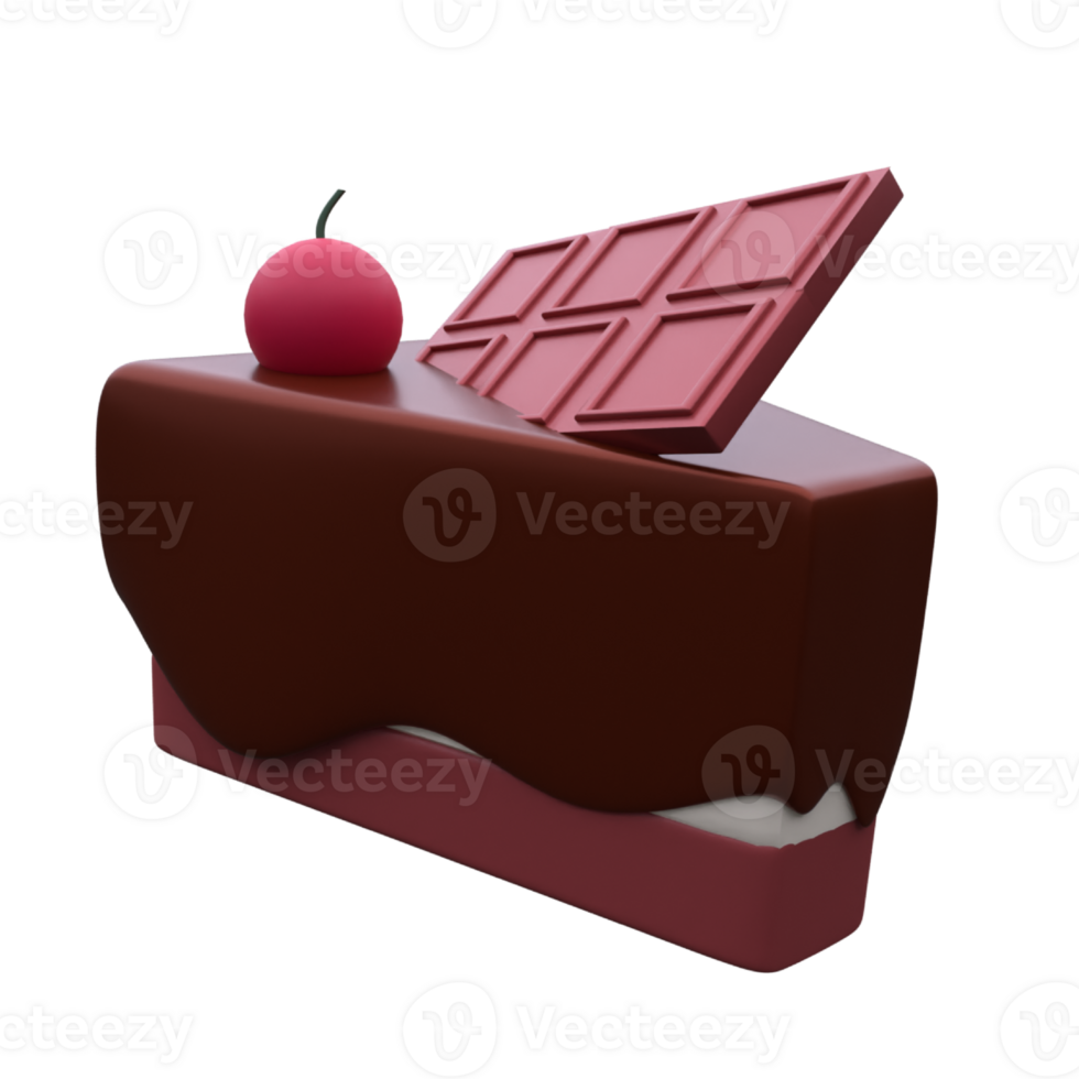 unique 3d rendering food cake chocolate icon simple.Realistic illustration. png