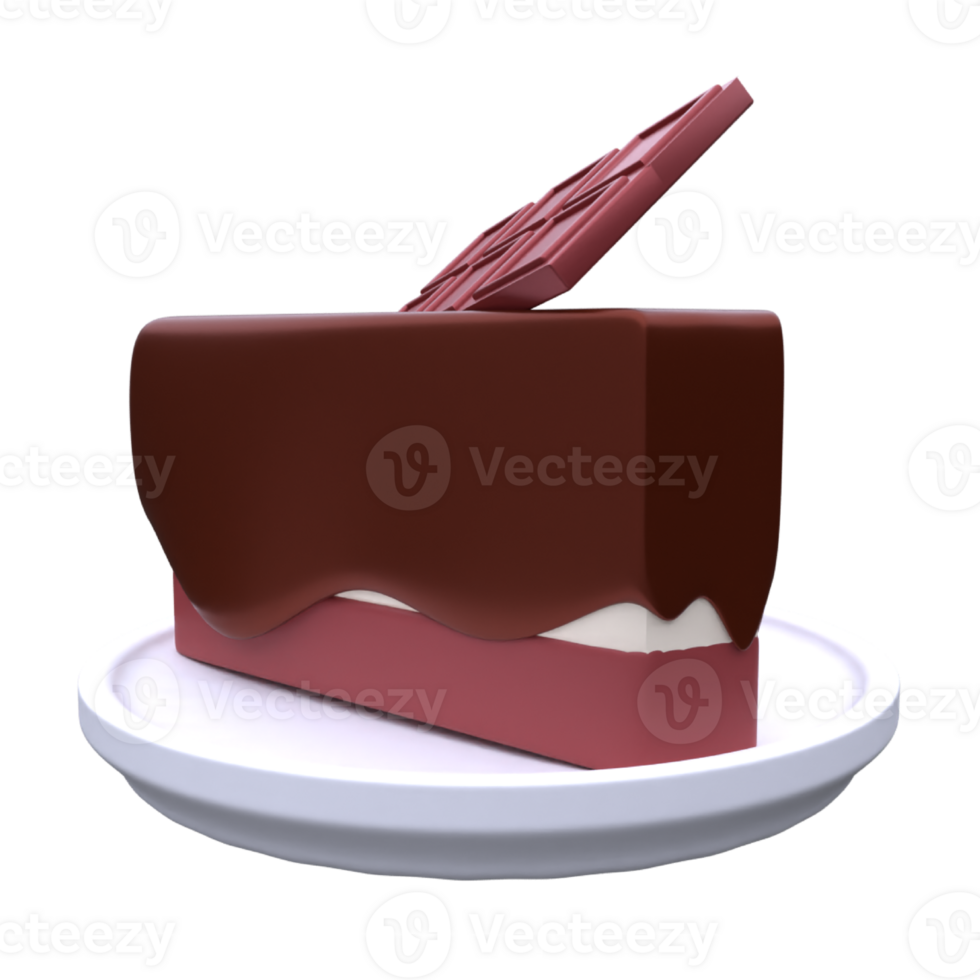 unique 3d rendering food cake chocolate icon simple.Realistic illustration. png