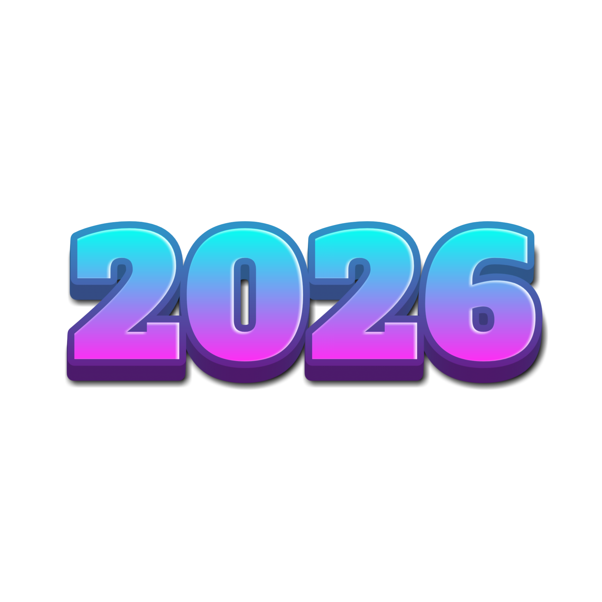 Happy New Year 2026 Text Typography 36312113 PNG