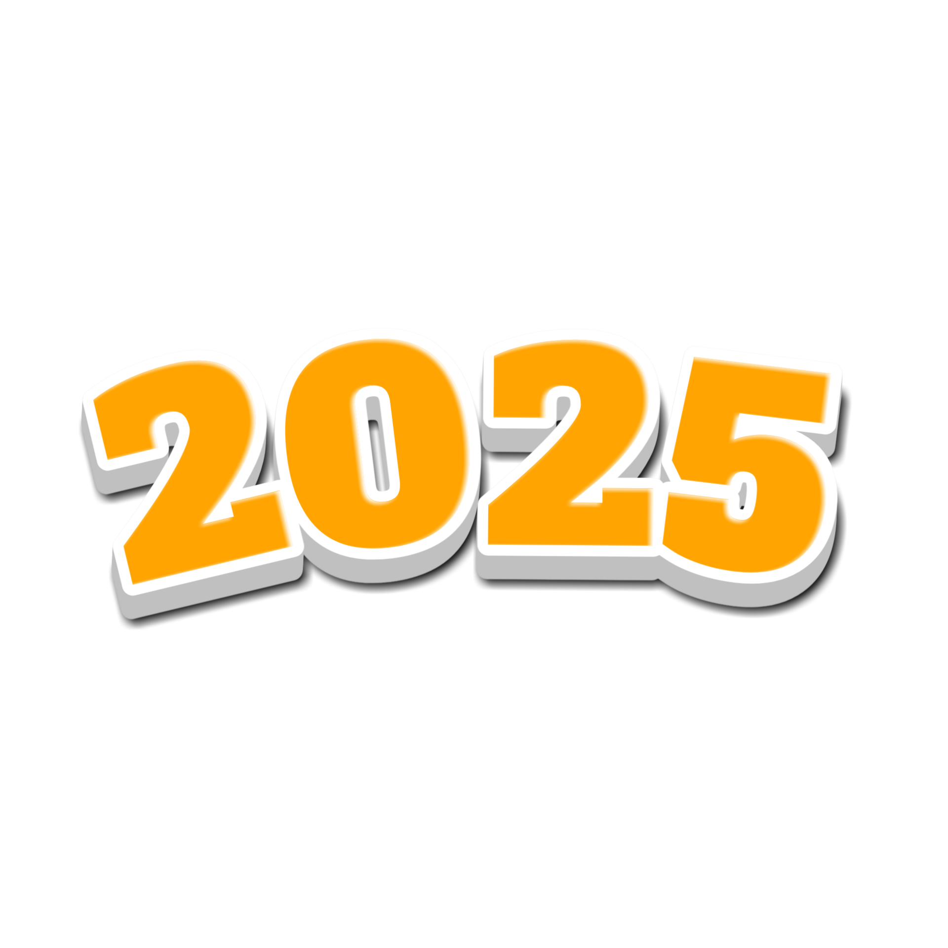 Happy New Year 2025 Text Typography 36312119 PNG
