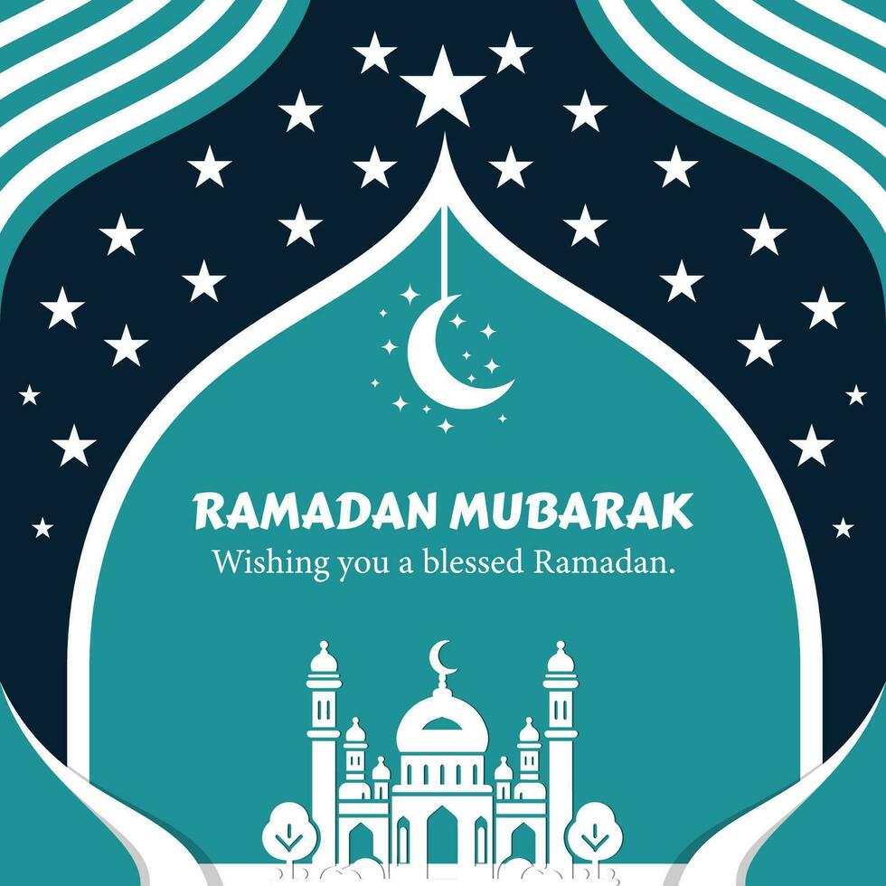 Ramadan Mubarak Greeting Card, Ramadan Kareem Islamic Post Design 36312171 Vector Art at Vecteezy