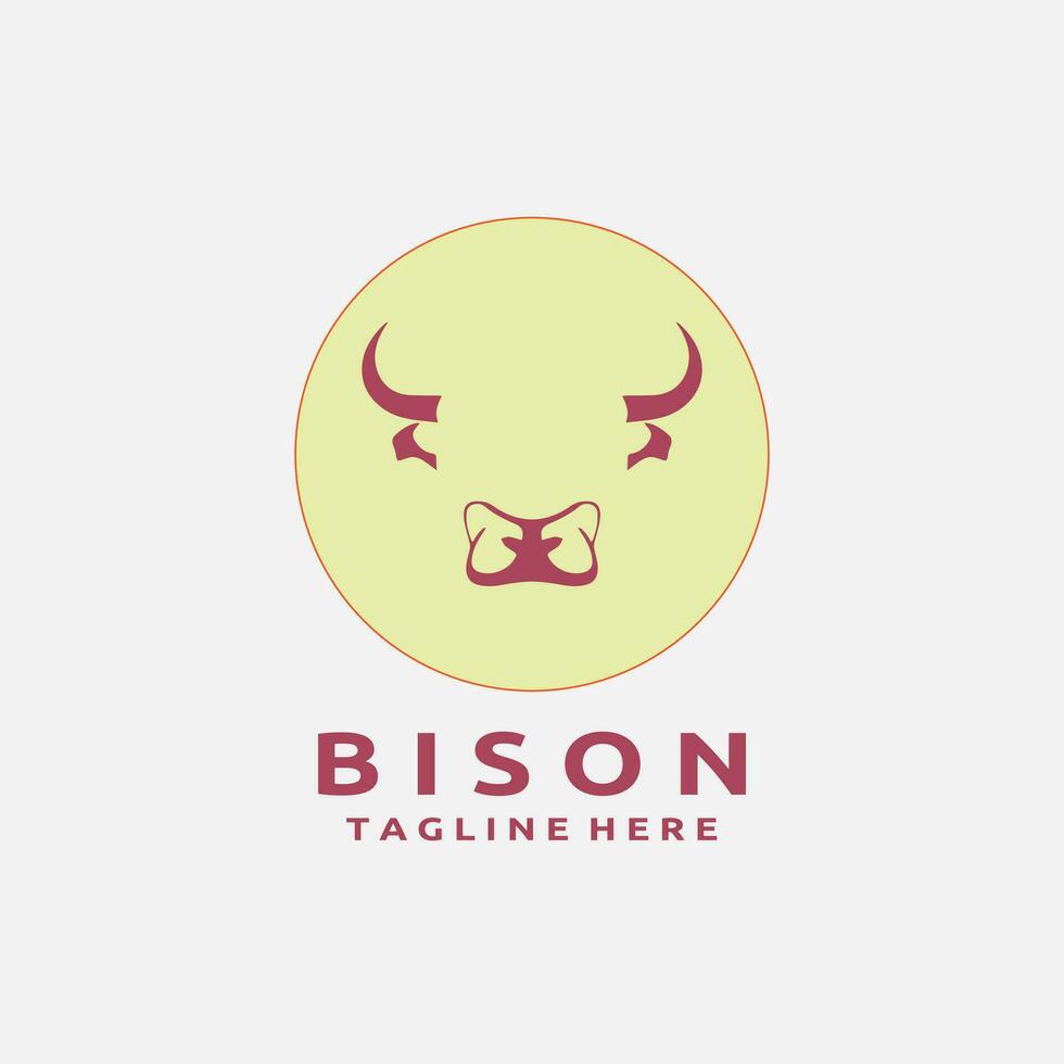 Bison head logo design vector template