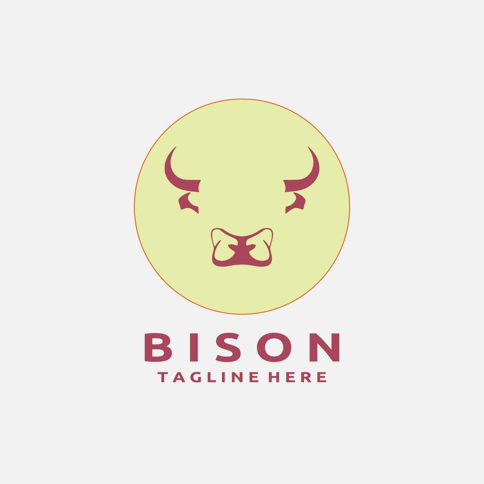 bisonte cabeza logo diseño vector modelo