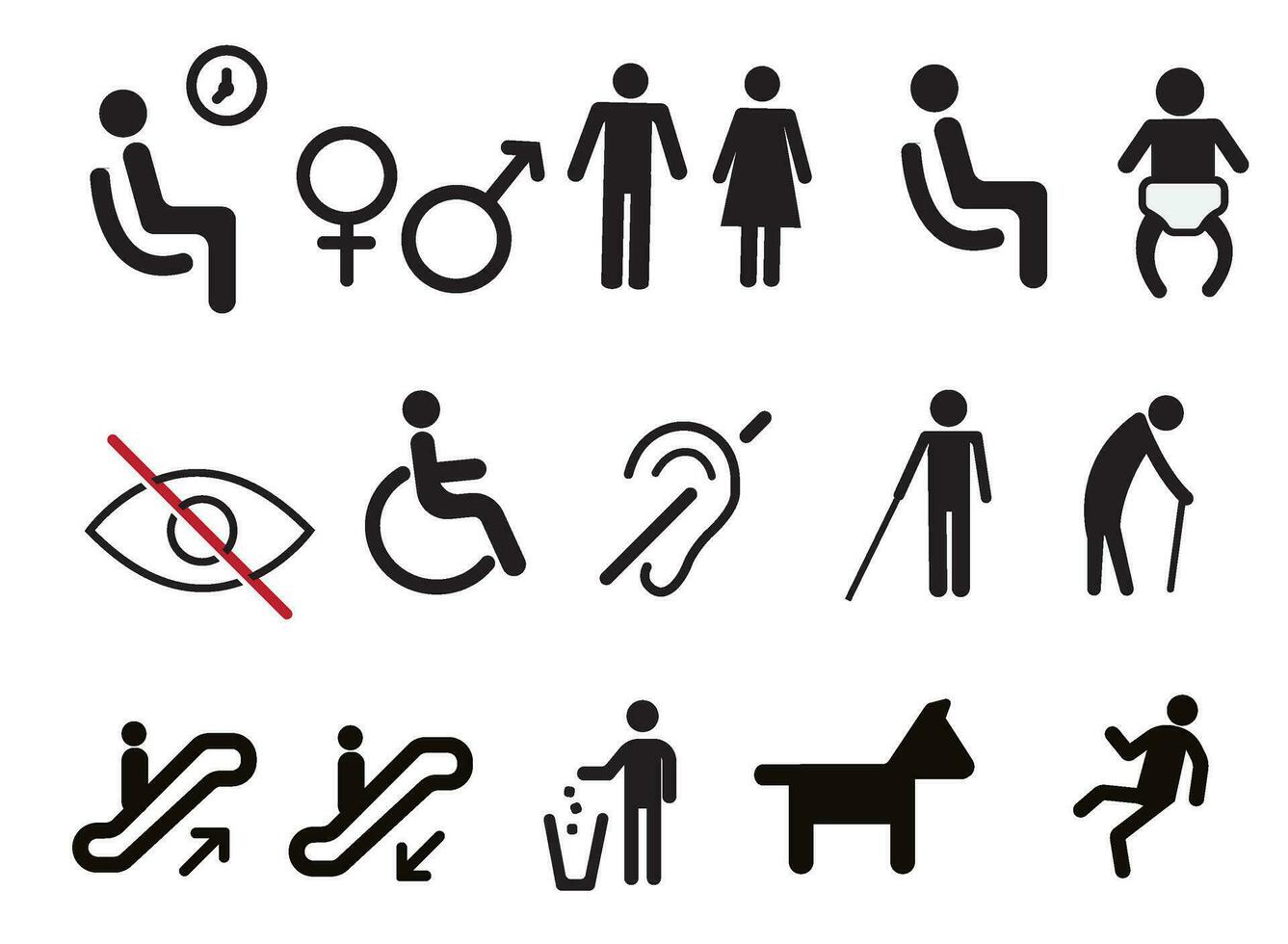 Icon set for people vector