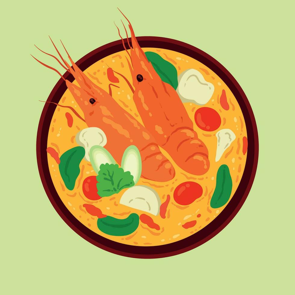 Tom Yam comida vector ilustración