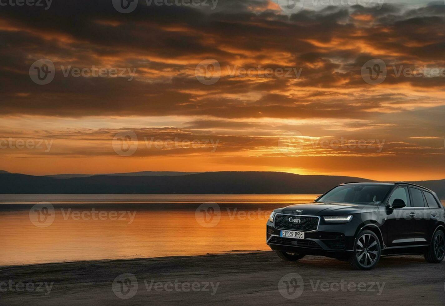 AI generated Beautiful of sunset with landscape background photo