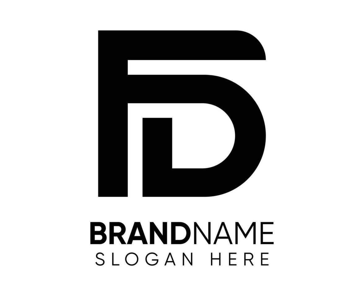 F D logo design vector template