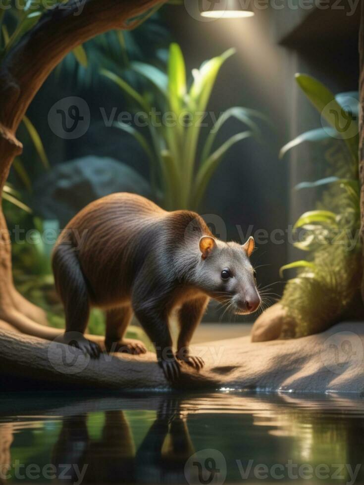 AI generated a squirrel is sitting on a branch photo