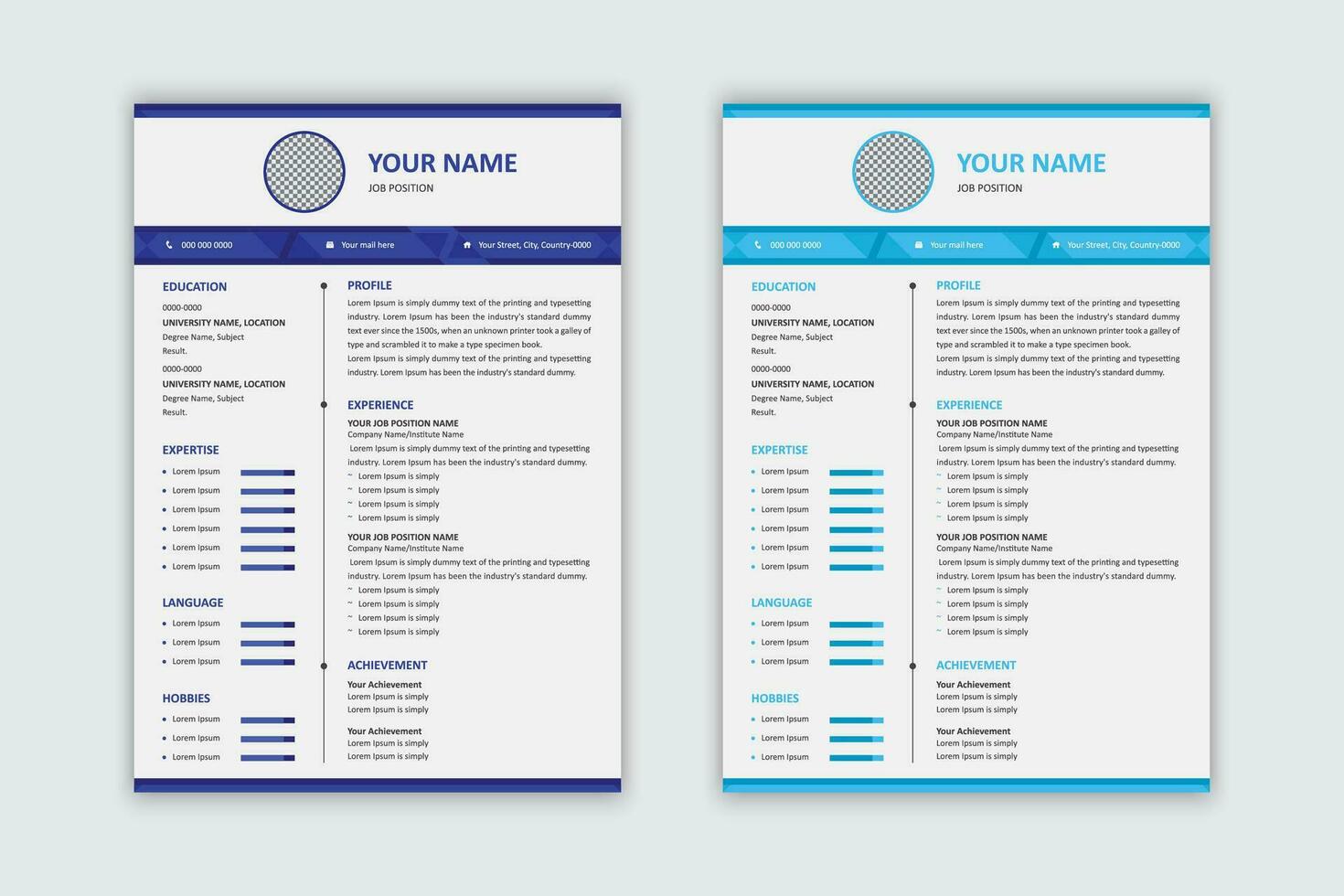 Modern Resume Template Design vector