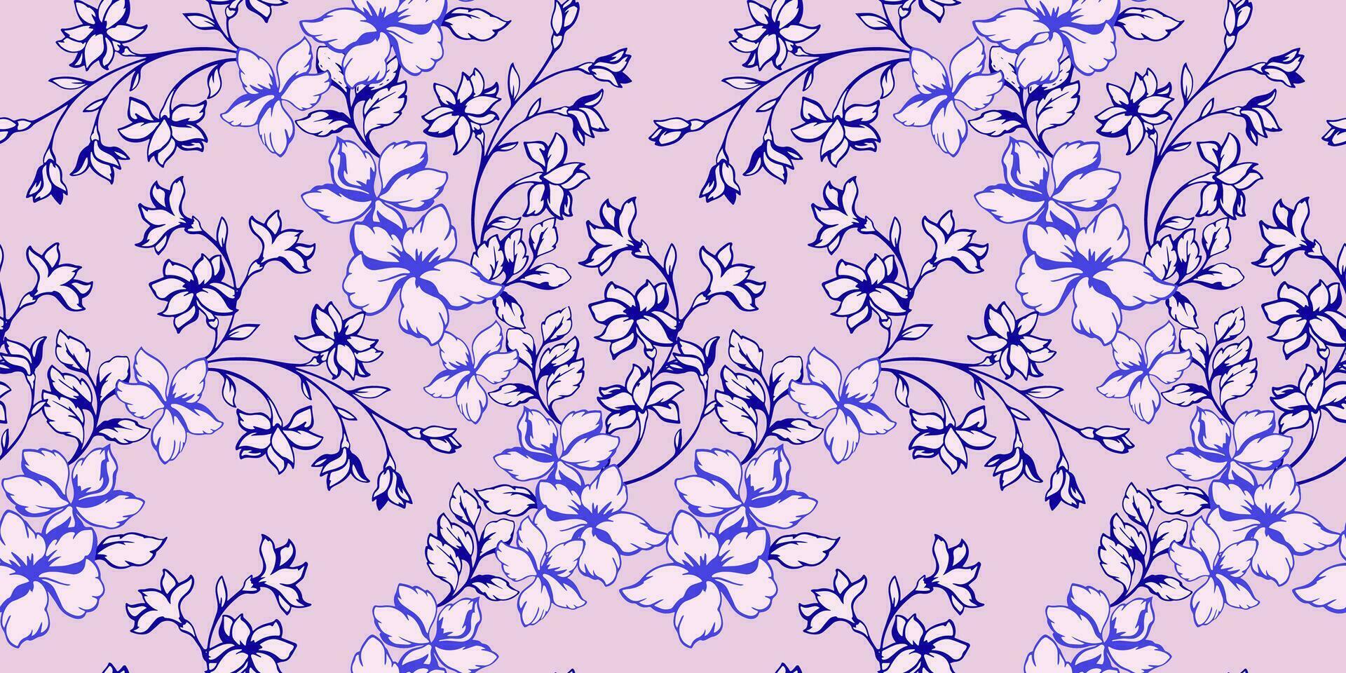 Monotone bright wild floral branches seamless pattern. Abstract art flowers and leaf buds on a pink background. Vintage meadow print. Vector hand drawn. Design for fashion, fabric and textiles.