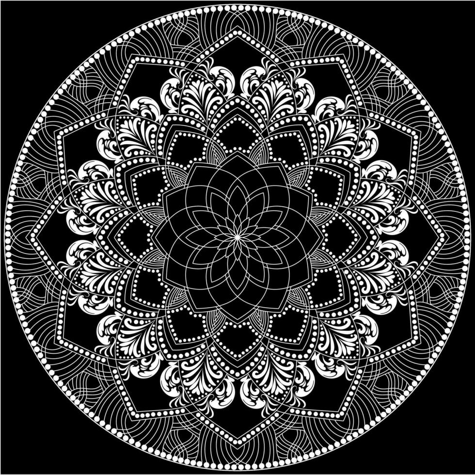 Mehndi Henna Drawing Circular Mandala pattern for tattoo, decoration premium product poster or painting. Decorative ornament in ethnic oriental style. vector