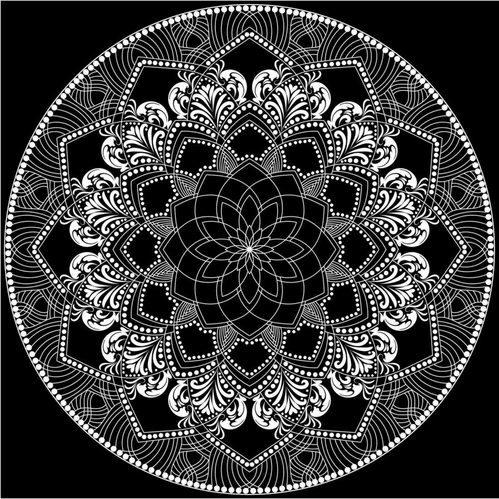 mehndi alheña dibujo circular mandala modelo para tatuaje, decoración prima producto póster o cuadro. decorativo ornamento en étnico oriental estilo. vector