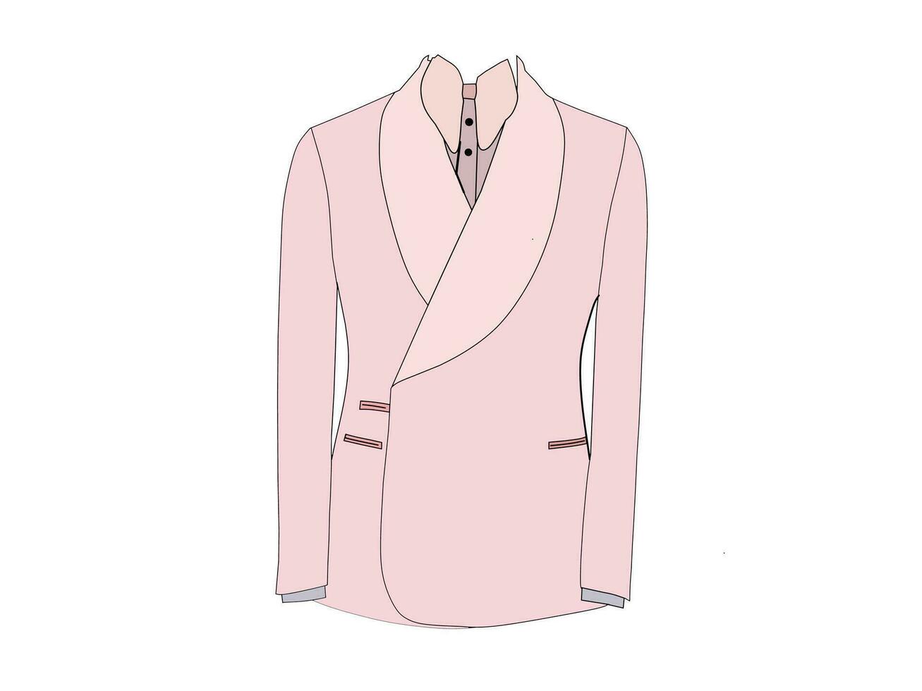 Vector illustration about wearing a pink Tuxedo on a white background.