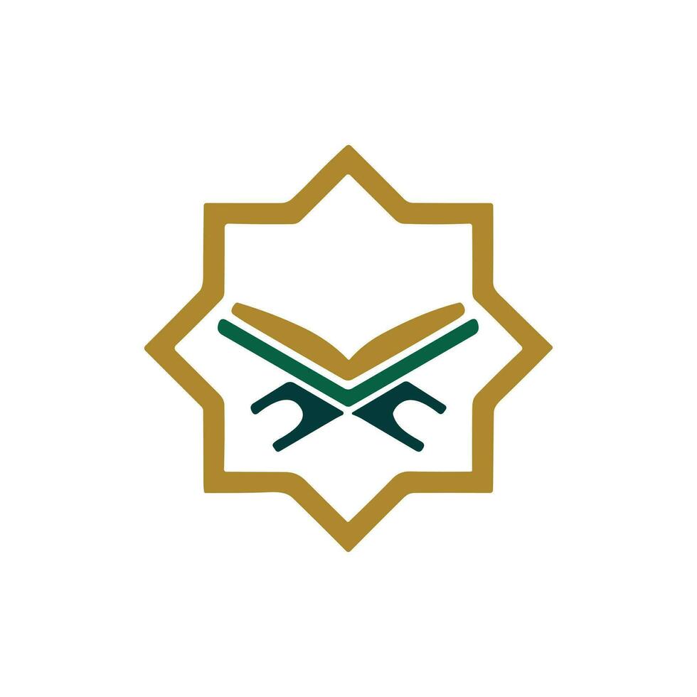 Holy Quran Islamic logo design vector