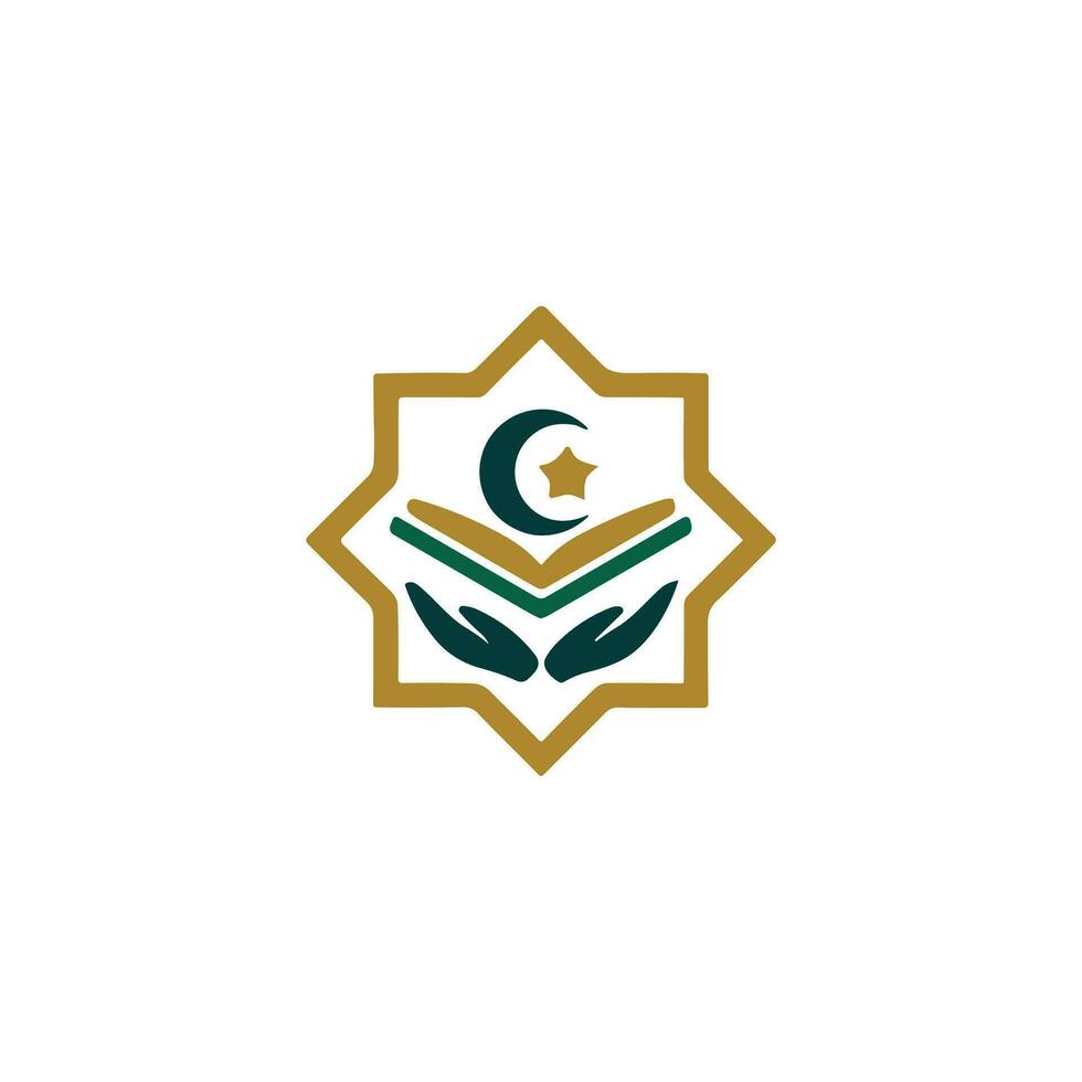 Holy Quran Islamic logo design vector