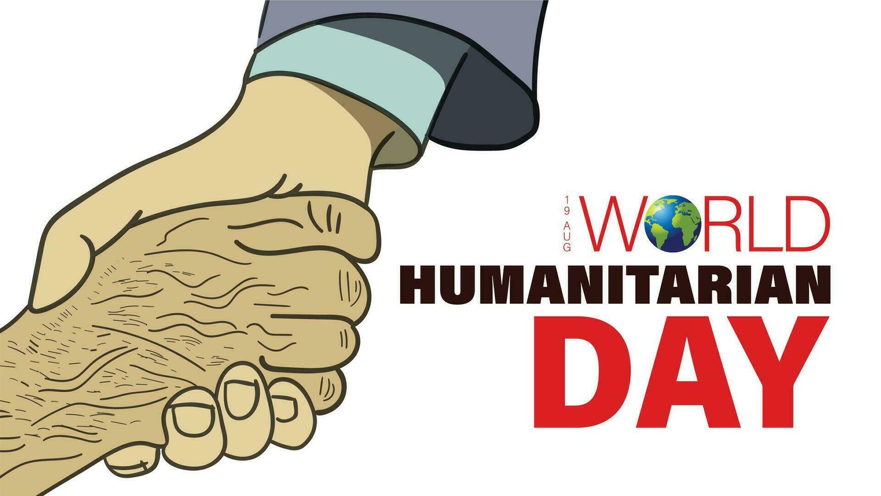 Word humanitarian day post design vector