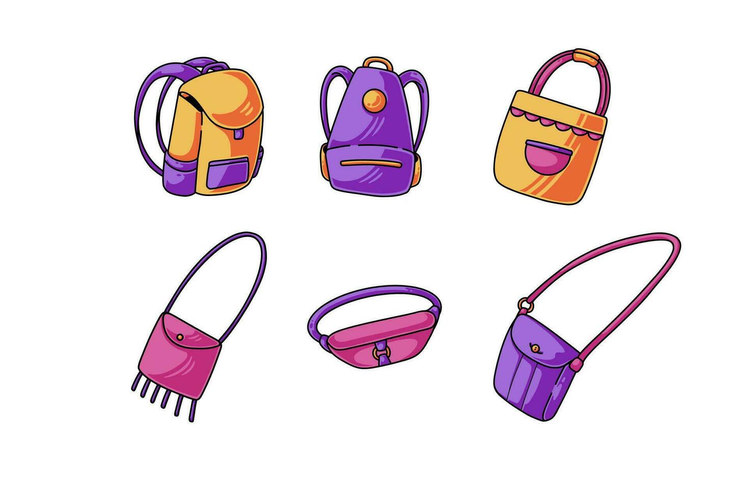 set of bags kid school illustration vector for education and back school