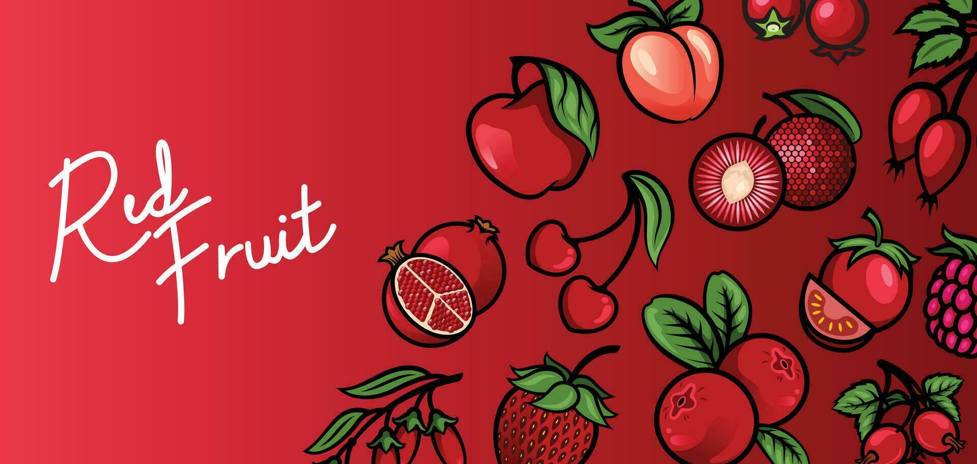 RED FRUIT DESIGN STOCK vector