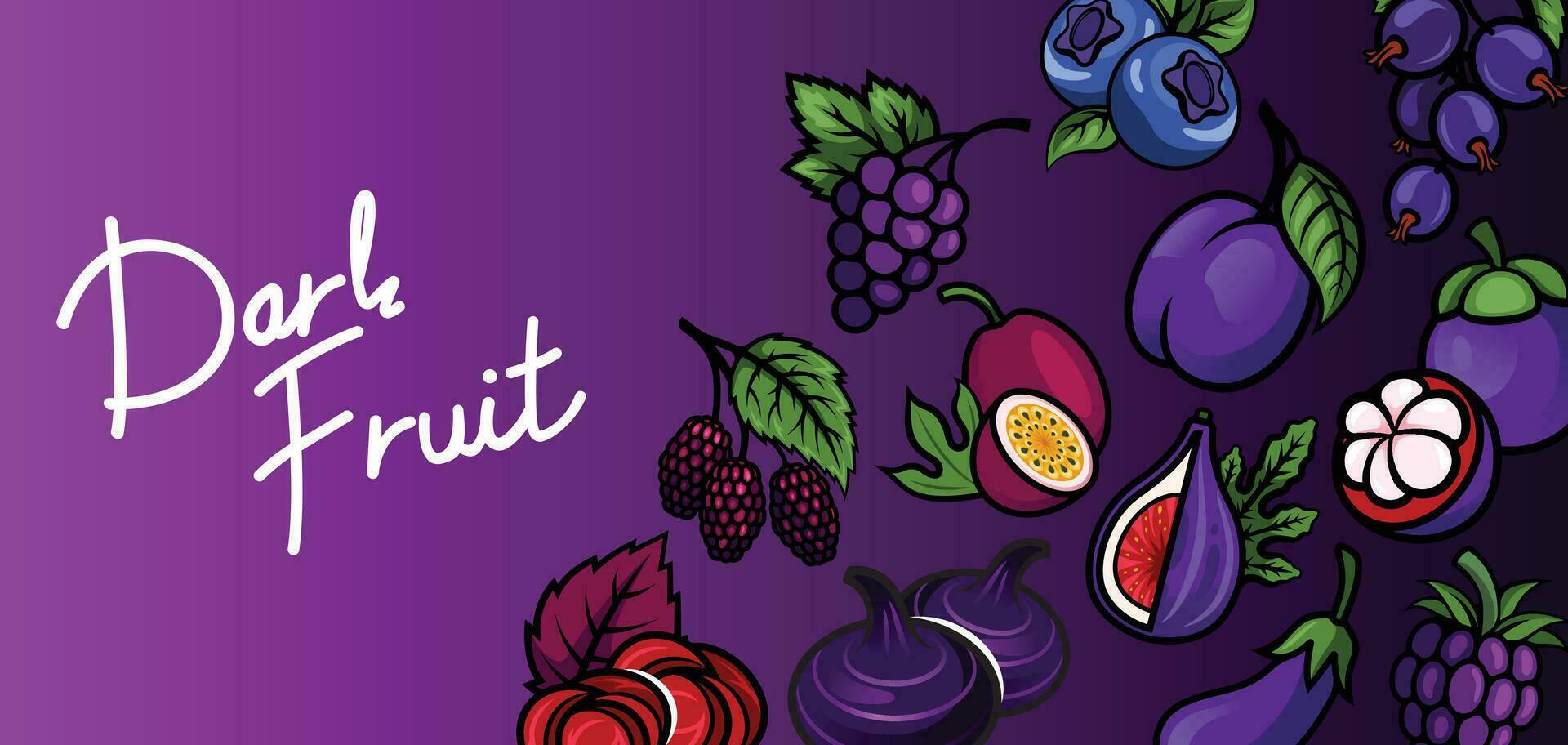 oscuro Fruta diseño valores vector