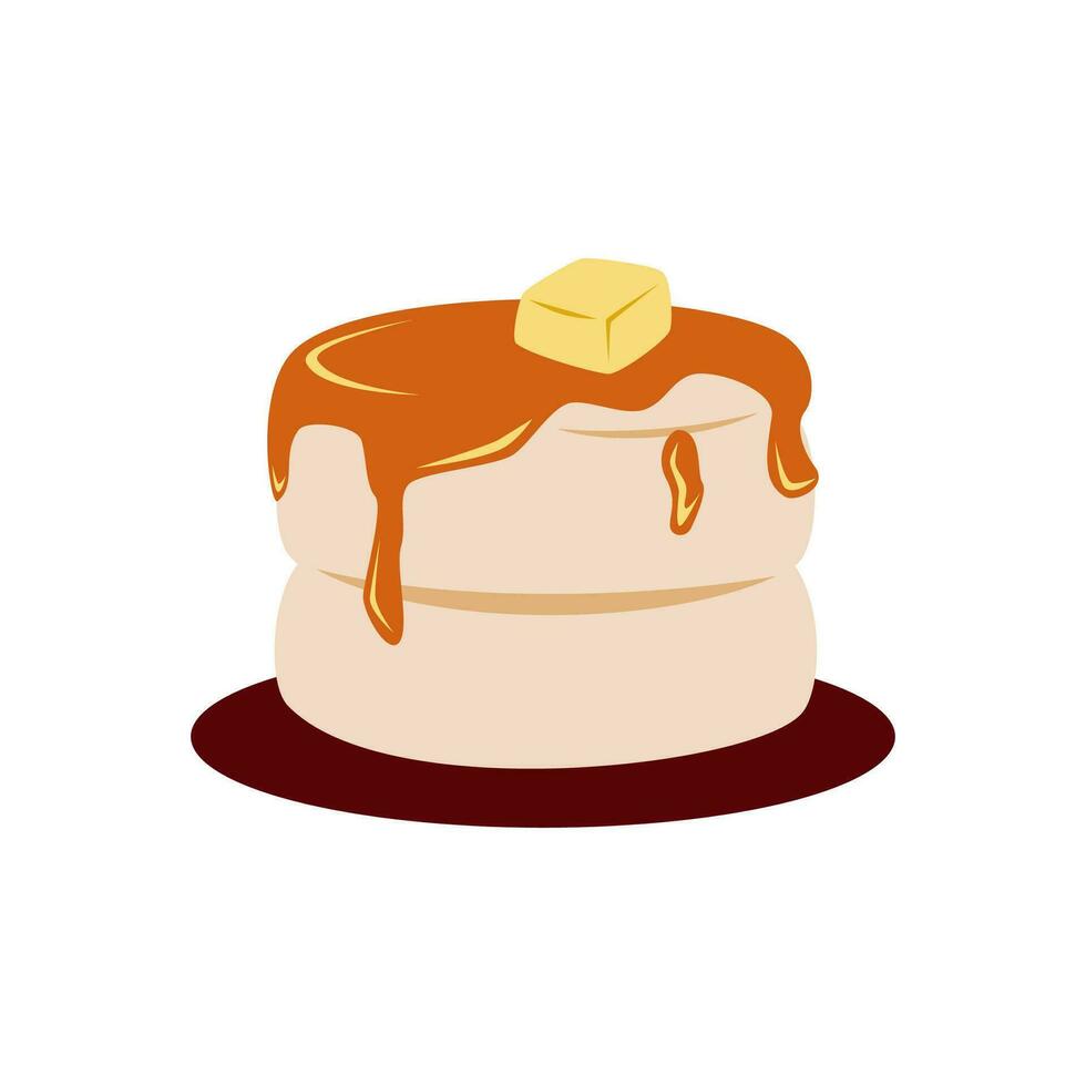 souffle pancake with butter on top vector illustration for poster and banner decorations. food theme illustration.