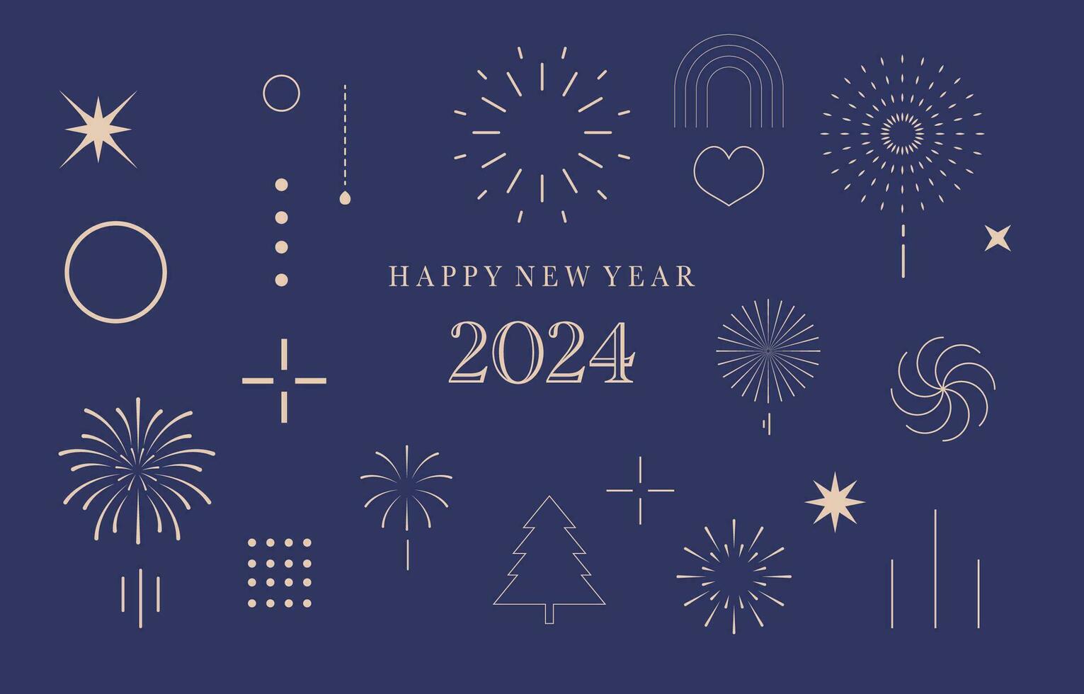 Fuegos artificiales antecedentes para celebración, felicitaciones en 2024.editable vector ilustración para gráfico diseño