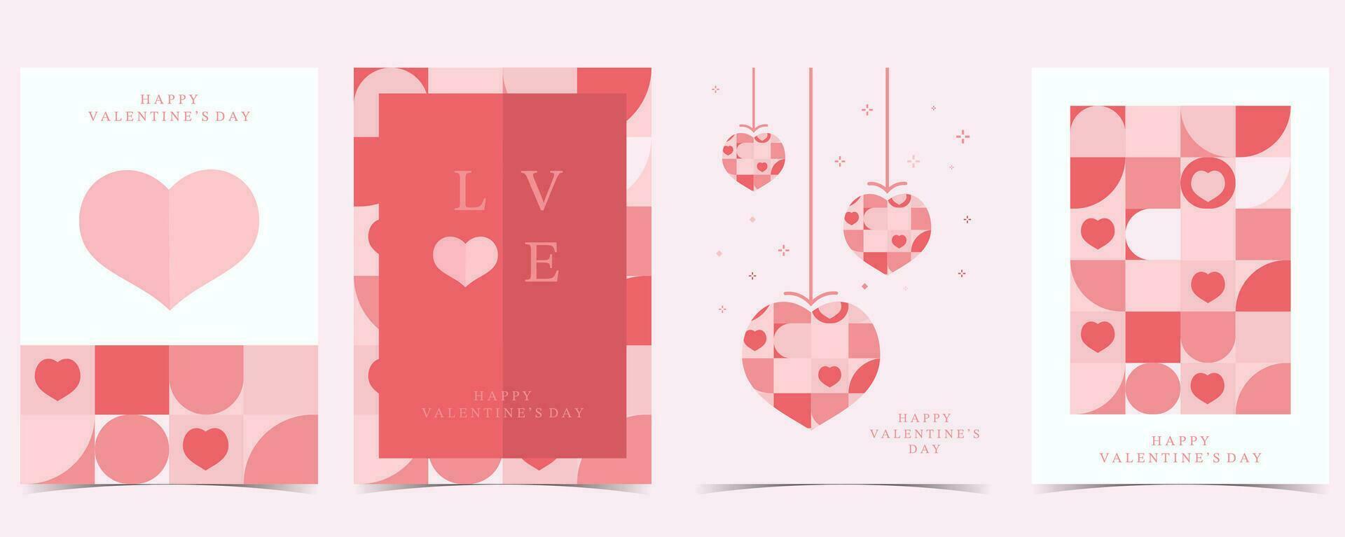 geométrico corazón antecedentes para San Valentín día.editable vector ilustración para postal, pancarta