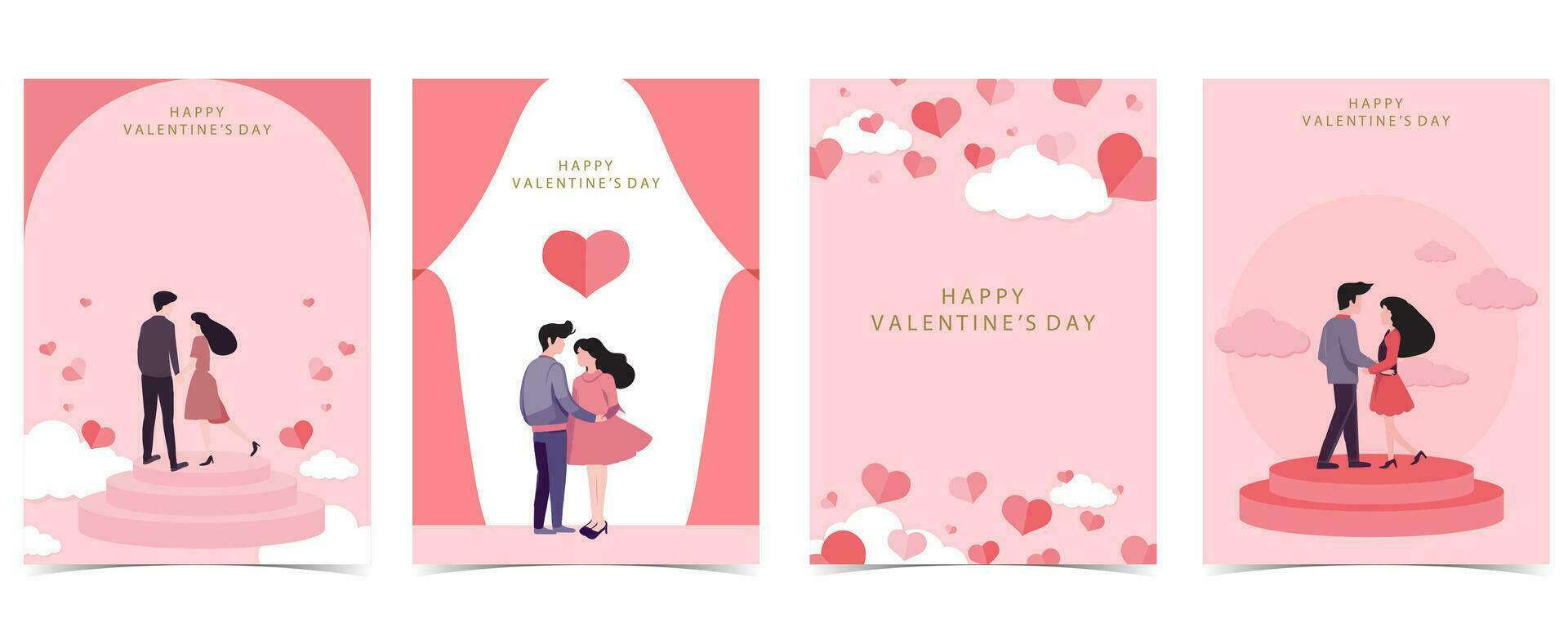 heart background for valentine's day with curtain,room.Editable vector illustration for postcard,banner