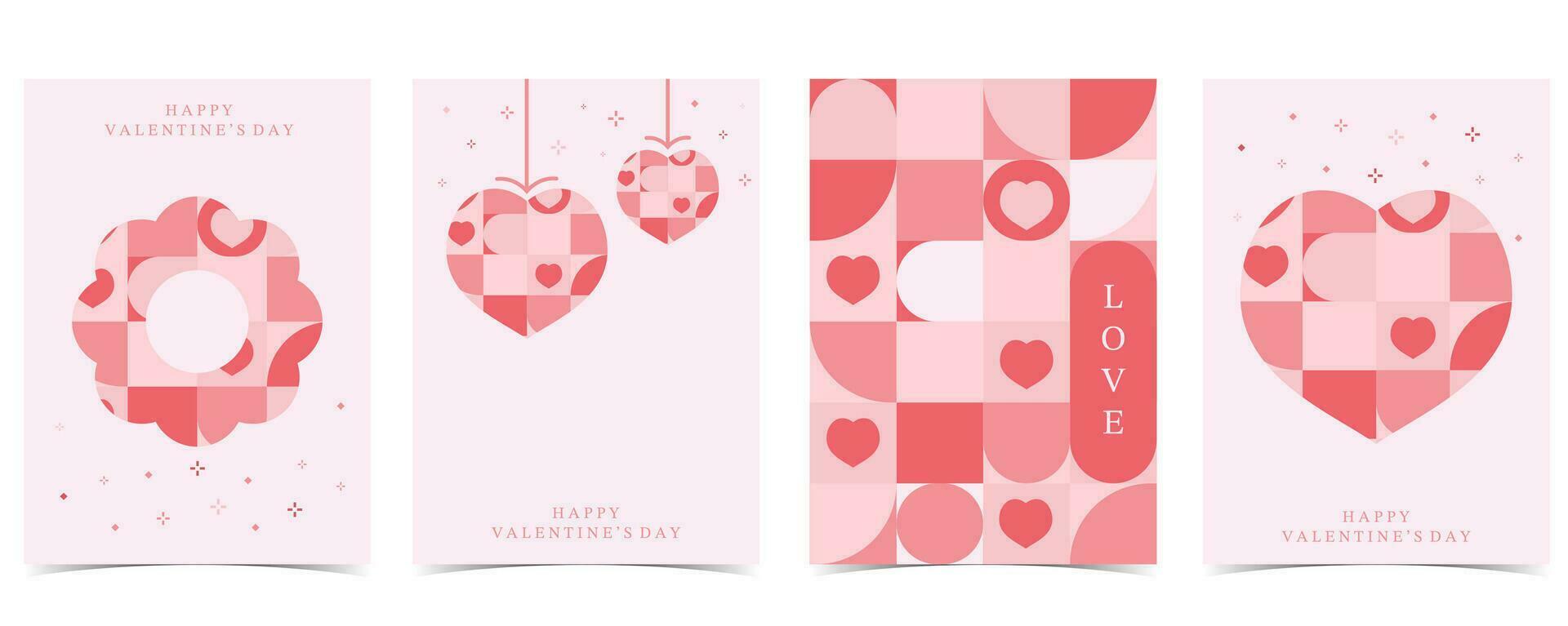 geometric heart background for valentine's day.Editable vector illustration for postcard,banner